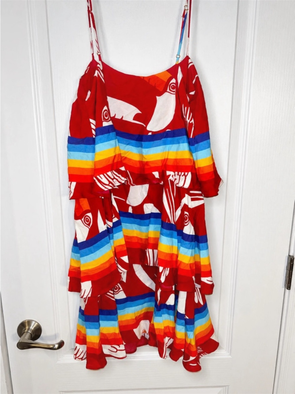 FARM Rio Red Tiered Dress